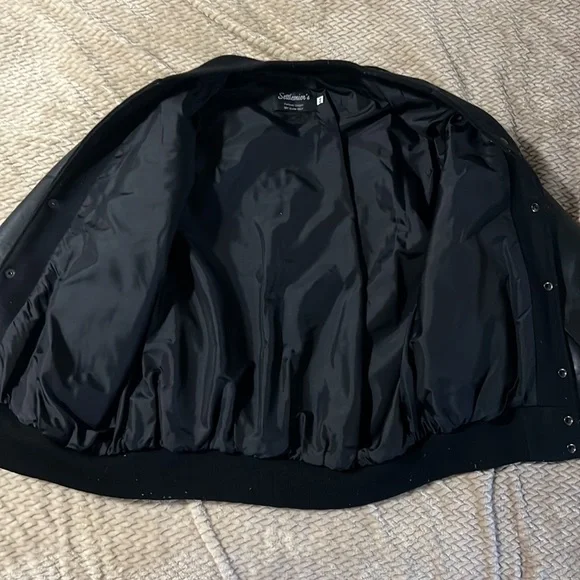 Host Pick🤎Ashcroft Motorcycles Embroidered Letterman Jacket punk goth skull - Picture 7 of 7